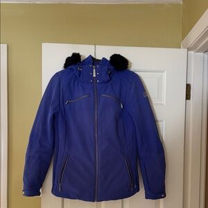 NILS Women's Royal Blue Ski Jacket with Faux Fur Hood